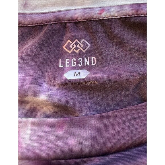 LEG3ND Top Medium Purple Tie Dye Long Sleeve Thumb Holes Athletic Shirt NWOT - Picture 3 of 9